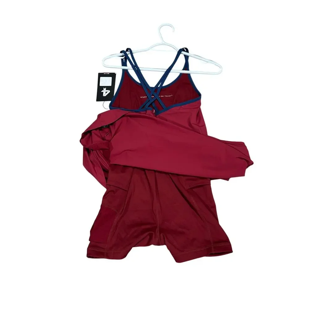 NWT Fourlaps Vitality Dress XS Red Velvet Midnight Athletic Tennis MSRP $118